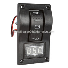 Marine Carling Boat 20A 12V RV Voltmeter LED Dual Battery Test Panel Rocker Switch on-off-on